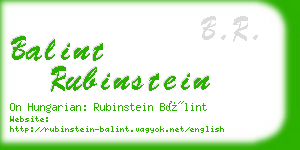 balint rubinstein business card